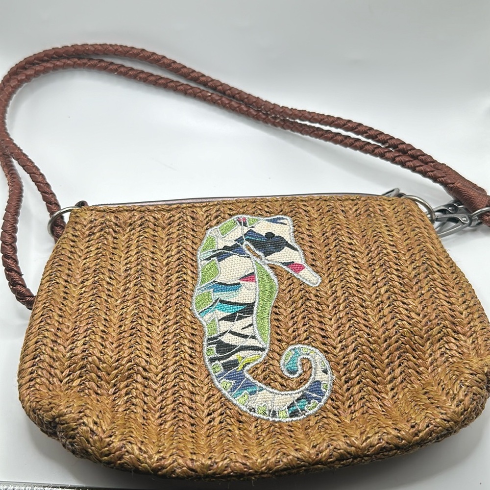 Sakroots woven embroidered tropical beach purse